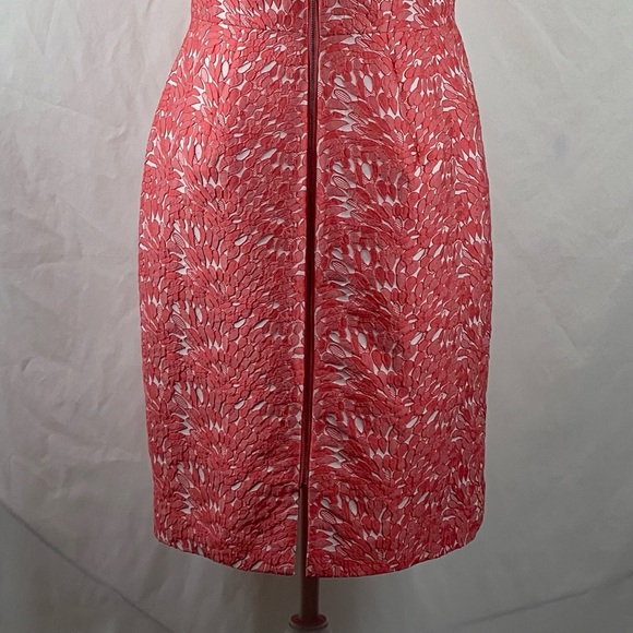Ann Taylor Orange White Raised Floral Dress Size 6 - Picture 7 of 14